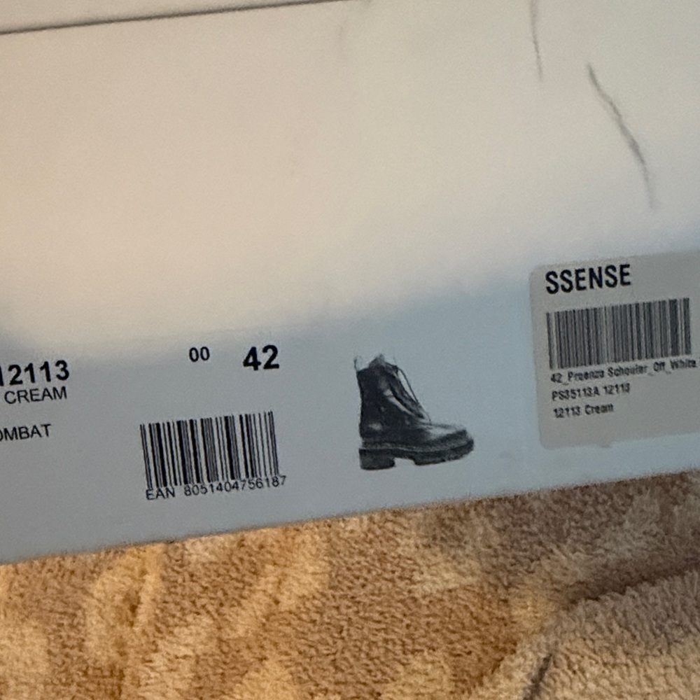 Proenza Schouler White Combat Moto Boots with Chunky Sole - Picture 2 of 4